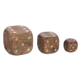 Atmosphera Σετ Διακοσμητικών Ζαριών από Μπρούντζο & Ξύλο Μάνγκο, 10...