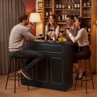 VEVOR Επιτραπέζιο Home Bar Γωνιακό Σχήματος L, Ντουλάπι Κρασιών 4 Ε...