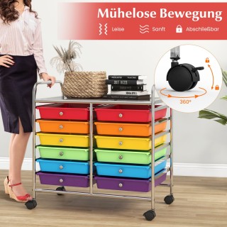 Costway Καρότσι με 12 Πολύχρωμα Στοιβαζόμενα Συρτάρια & Επιφάνεια ... Costway Καρότσι με 12 Πολύχρωμα Στοιβαζόμενα Συρτάρια & Επιφάνεια ...