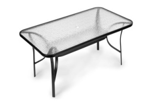 MULTIGARDEN Γυάλινο τραπέζι κήπου 120x70 εκ. για βεράντα ή κήπο, με...