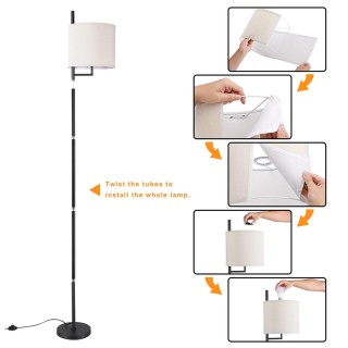 BAKAJI Μοντέρνα Επιδαπέδια Λάμπα Σχεδιασμού με Υφασμάτινο Καπέλο E2... BAKAJI Μοντέρνα Επιδαπέδια Λάμπα Σχεδιασμού με Υφασμάτινο Καπέλο E2...