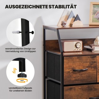 Costway  Συρταριέρα με 4 Πτυσσόμενα Υφασμάτινα Συρτάρια & Μεταλλικό...