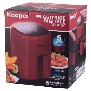 Kooper Φριτέζα αέρος 5 λίτρων με οθόνη αφής 1200 W κόκκινη Kooper 5...