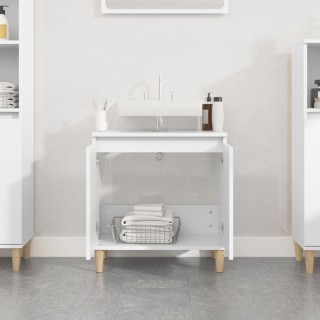 vidaXL Ντουλάπι Νιπτήρα Λευκό 58 x 33 x 60 εκ. από Επεξεργασμένο Ξύ...