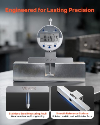 VEVOR Ηλεκτρονικός Ψηφιακός Βαθόμετρος 0-558,8 mm με Ανάλυση 0,01 m...