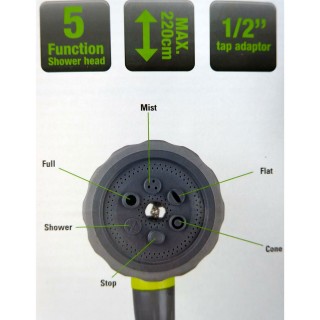 KINZO Ρυθμιζόμενο Ντους Εξωτερικού Χώρου για Κήπο, Πισίνα και Κατασ...