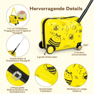 Costway  Σετ Βαλίτσας για Παιδιά με Σχέδιο Μέλισσα - Πολυλειτουργικ...