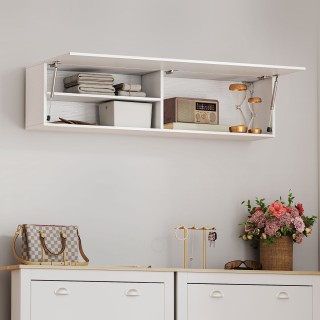 HOMCOM Κινητή Μπάνιο Τοίχου με Πόρτα με Αμορτισέρ, 2 Θήκες και Ρυθμ... HOMCOM Κινητή Μπάνιο Τοίχου με Πόρτα με Αμορτισέρ, 2 Θήκες και Ρυθμ...