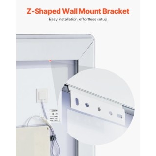 VEVOR Καθρέφτης Μπάνιου LED με 3 Χρώματα και Αντιθαμβωτική Λειτουργ...