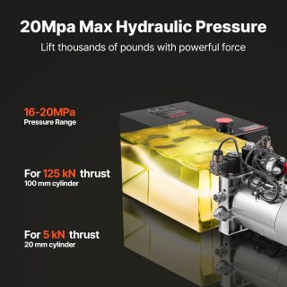 VEVOR Υδραυλική Μονάδα 12L για Ανατροπές, Διπλής Ενέργειας, 22 MPa,...