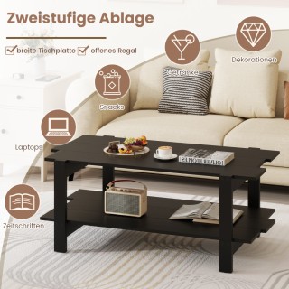 Τραπεζάκι Καφέ με Διπλό Χώρο Αποθήκευσης και Ανθεκτική Ξύλινη Κατασ... Τραπεζάκι Καφέ με Διπλό Χώρο Αποθήκευσης και Ανθεκτική Ξύλινη Κατασ...