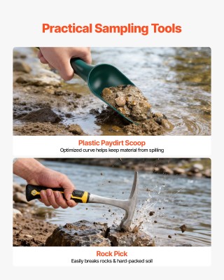 VEVOR Κιτ Αναζήτησης Χρυσού 19 Τεμαχίων με Τηγάνια 254 mm και 355 m...