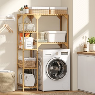 HOMCOM Ντουλάπα Πάνω από το Πλυντήριο με 7 Ράφια και Ρυθμιζόμενο Χώ...