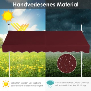 Costway Ρυθμιζόμενη Κόκκινη Τέντα Μπαλκονιού 250 εκ. χωρίς Τρύπημα ... Costway Ρυθμιζόμενη Κόκκινη Τέντα Μπαλκονιού 250 εκ. χωρίς Τρύπημα ...