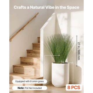 VEVOR Τεχνητό Φυτό Γρασίδι 686mm, Faux Onion Grass, 8 Τεμάχια, Διάσ...