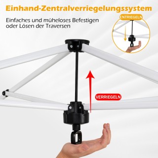 Costway Πτυσσόμενο κιόσκι Pop-Up 3 x 3 μ. γκρι με 4 σακιά άμμου, πα...