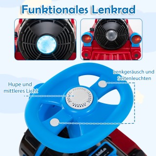 Costway Ηλεκτρικό Όχημα για Παιδιά 12V, Μπλε Τρενάκι 3 Θέσεων με Απ...