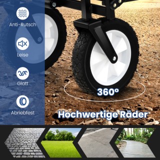 Costway  Πτυσσόμενο Καρότσι Μεταφοράς με Μεγάλη Χωρητικότητα και Ρυ...