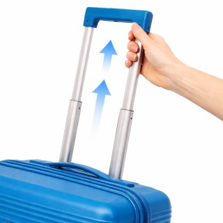 PROVITERA Σετ 4 Σκληρές Βαλίτσες και Νεσεσέρ Ταξιδιού Μπλε με Τηλεσ...