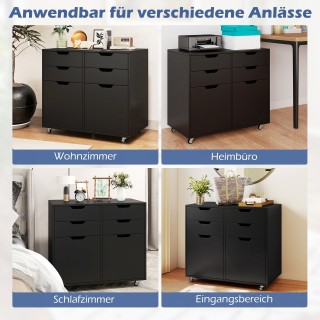 Κινητό Ντουλάπι με 4 Συρτάρια και 2 Πόρτες για Αρχεία 73 x 40 x 64,...