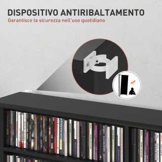 HOMCOM Μοντέρνα Ξύλινη Βιβλιοθήκη CD με 16 Ράφια, 106.5x24x123.7 εκ...