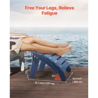 VEVOR Σετ 2 Υποπόδια Adirondack HDPE Μπλε KZDADLDKTTQP1RT1QV0