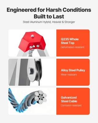 VEVOR Βαρέως Τύπου Κιτ Τρίποδα Διάσωσης με Βίντσι και Ρυθμιζόμενα Π...