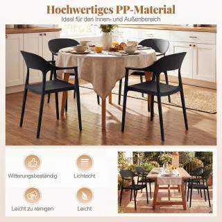 Costway Στοιβαζόμενες πλαστικές καρέκλες τραπεζαρίας και κουζίνας έ... Costway Στοιβαζόμενες πλαστικές καρέκλες τραπεζαρίας και κουζίνας έ...