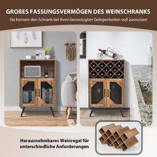 Costway Vintage ντουλάπι κρασιού με αφαιρούμενη θήκη κρασιών, μπαρ ... Costway Vintage ντουλάπι κρασιού με αφαιρούμενη θήκη κρασιών, μπαρ ...