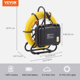 Κάμερα Αποχέτευσης VEVOR 9 720p με Καλώδιο 300 ft  JLKXSGDNK99158A0GV2