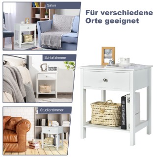 Costway Πολυλειτουργικό Πλαϊνό Τραπέζι με Συρτάρι και Ράφι για Υπν... Costway Πολυλειτουργικό Πλαϊνό Τραπέζι με Συρτάρι και Ράφι για Υπν...