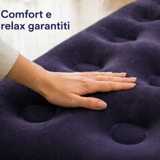 BAKAJI Διπλό Φουσκωτό Στρώμα Ύπνου Μπλε με Επένδυση Flock, Εργονομι...