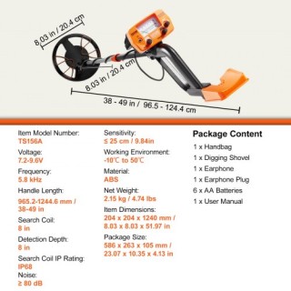 Ανιχνευτής Μετάλλων VEVOR για Ενήλικες & Παιδιά, Αδιάβροχο Πηνίο 8 ... Ανιχνευτής Μετάλλων VEVOR για Ενήλικες & Παιδιά, Αδιάβροχο Πηνίο 8 ...