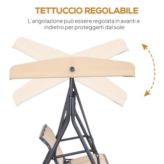 Outsunny Τριθέσια Κούνια Κήπου με Σκίαστρο 175 x 118 x 159 cm, Διαπ... Outsunny Τριθέσια Κούνια Κήπου με Σκίαστρο 175 x 118 x 159 cm, Διαπ...