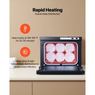 VEVOR Μαύρος Ζεστός Θερμαντήρας Πετσετών 8L με Κλιπ & Ανοξείδωτη Σχ...