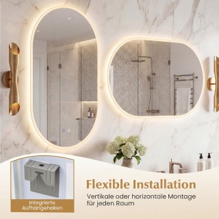 Costway Φωτιζόμενος Καθρέπτης Μπάνιου Τοίχου 90 x 55 εκ. με Οπίσθιο... Costway Φωτιζόμενος Καθρέπτης Μπάνιου Τοίχου 90 x 55 εκ. με Οπίσθιο...