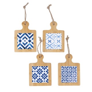 GalileoΣετ 8 τμχ Ξύλινη βάση από μπαμπού και κεραμική διακόσμηση μ... GalileoΣετ 8 τμχ Ξύλινη βάση από μπαμπού και κεραμική διακόσμηση μ...