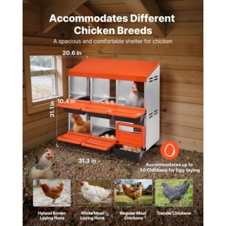 VEVOR Δύο Επιπέδων Μεταλλικές Φωλιές Αυγών με 6 Διαμερίσματα για Κό...