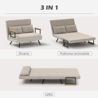 HOMCOM Καναπές-Κρεβάτι 3 σε 1 με Ύφασμα Εφέ Βελούδου, Ρυθμιζόμενη ... HOMCOM Καναπές-Κρεβάτι 3 σε 1 με Ύφασμα Εφέ Βελούδου, Ρυθμιζόμενη ...