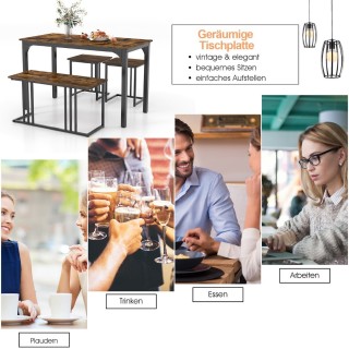 Costway Σετ Τραπεζαρίας 4 Τεμαχίων με Βιομηχανικό Στυλ και Μοντέρνο... Costway Σετ Τραπεζαρίας 4 Τεμαχίων με Βιομηχανικό Στυλ και Μοντέρνο...