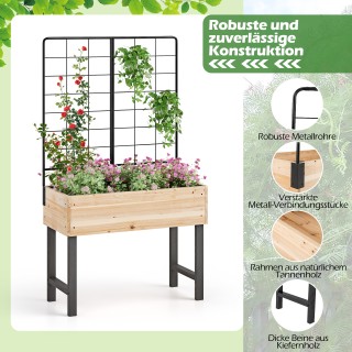 Costway  Υψωμένο Παρτέρι με Πέργκολα και με οπές αποστράγγισης 79 x...