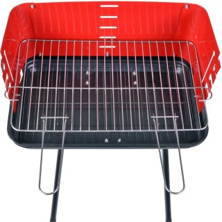 BAKAJI Φορητή Πτυσσόμενη Μπάρμπεκιου Κάρβουνου Ορθογώνια Σχάρα Ανοξ...