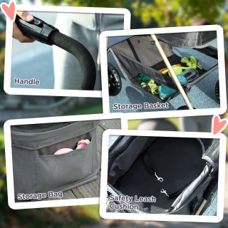 PawHut Πτυσσόμενο Καροτσάκι για Σκύλους 3 σε 1 με Τσάντα Μεταφοράς ...