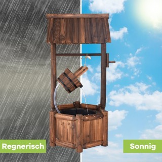 Costway  Ξύλινο Διακοσμητικό Σιντριβάνι Ευχών με Αντλία για Κήπο ή ...