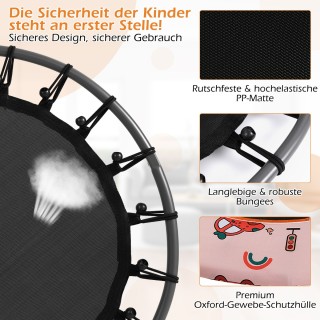 Costway Παιδικό Τραμπολίνο Ø92 cm με LED Φωτισμό & Αποσπώμενη Λαβή ...