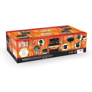 Galileo Ορθογώνιο μπάρμπεκιου από ανθρακοχάλυβα με ρόδες, καπάκι με...