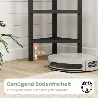 Costway Γωνιακή βιβλιοθήκη 4 επιπέδων με ανοιχτά ράφια, ελεύθερης τ...