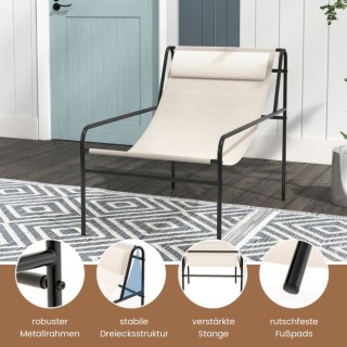 Ξαπλώστρα - Καρέκλα με Αφαιρούμενο Προσκέφαλο, 94 x 62 x 76 cm Χρώ... Ξαπλώστρα - Καρέκλα με Αφαιρούμενο Προσκέφαλο, 94 x 62 x 76 cm Χρώ...