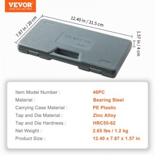 Σετ Κοχλιών & Κοπτικών VEVOR 40τμχ SAE από Ατσάλι για Σπειρώματα S... Σετ Κοχλιών & Κοπτικών VEVOR 40τμχ SAE από Ατσάλι για Σπειρώματα S...