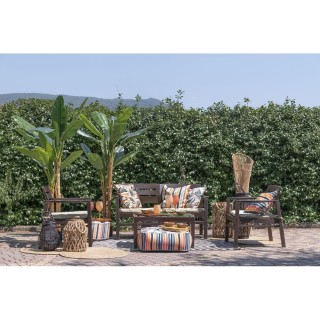 Galileo Σετ κήπου 4 θέσεων καφέ από πλαστικό PP με εφέ ξύλου και μπ... Galileo Σετ κήπου 4 θέσεων καφέ από πλαστικό PP με εφέ ξύλου και μπ...